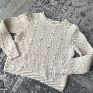 Madewell Slight Cropped Sweater - Tan, sz Large